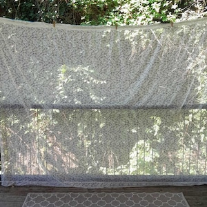 Lace Curtain (5 matching avail) Large Full Length French Vintage Retro Rose Pattern 8 foot 3m wide