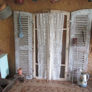 Crochet Curtain Handmade French Vintage Flowers Filet 2 available