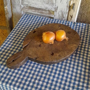 Large Chopping Block Bread Cutting Board Old French Wooden Vintage Antique Round