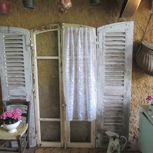 Vintage Panel Gardine weiße Spitze durch die Vögel einzeln oder im Paar