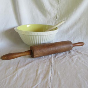 French Antique Rolling Pin Handmade Wooden Vintage Kitchen
