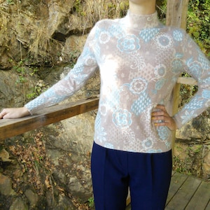 Angora Blend Sweater Pullover French Retro Vintage 1970s US 8-10 New Never Worn