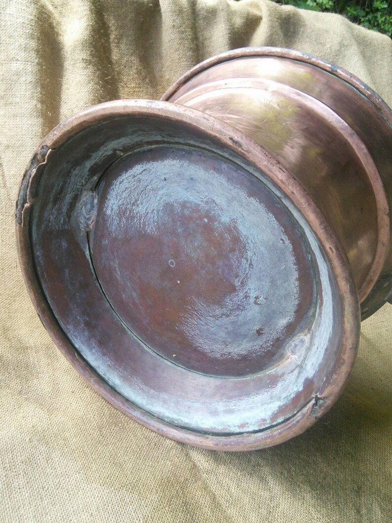 Handmade Copper Bucket French Vintage Antique Wrought Iron Etsy