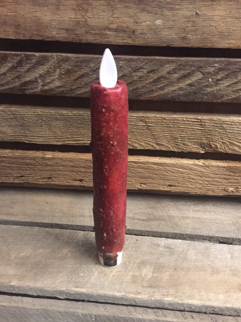 8 Primitive moving flame flameless TIMER Taper candle Etsy