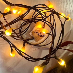 hand dipped teeny silicone rice light electric “sunflower”