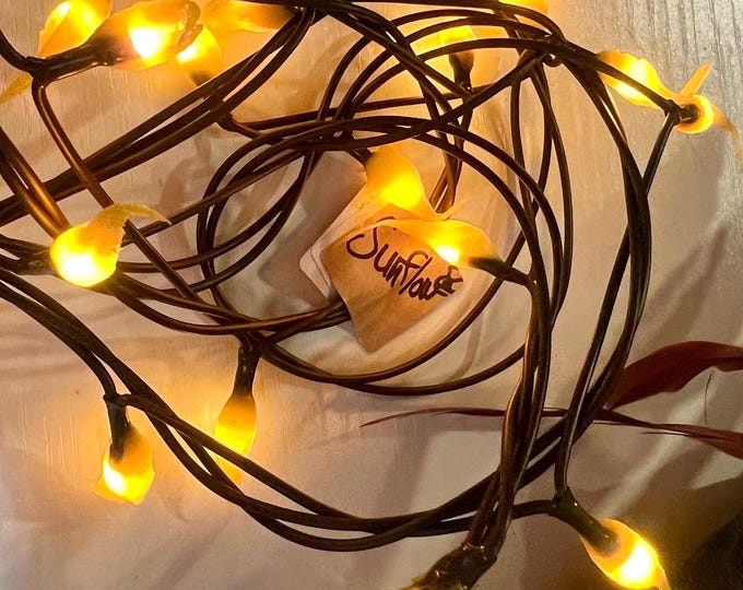 hand dipped teeny silicone rice light electric “sunflower”