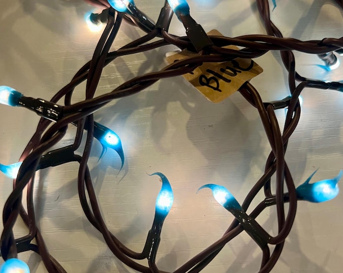 hand dipped teeny silicone rice light electric “baby blue”