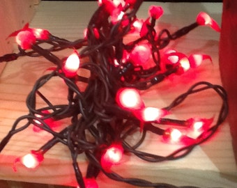 Raggedy junction hand dipped teeny silicone rice light electric “valentines red”