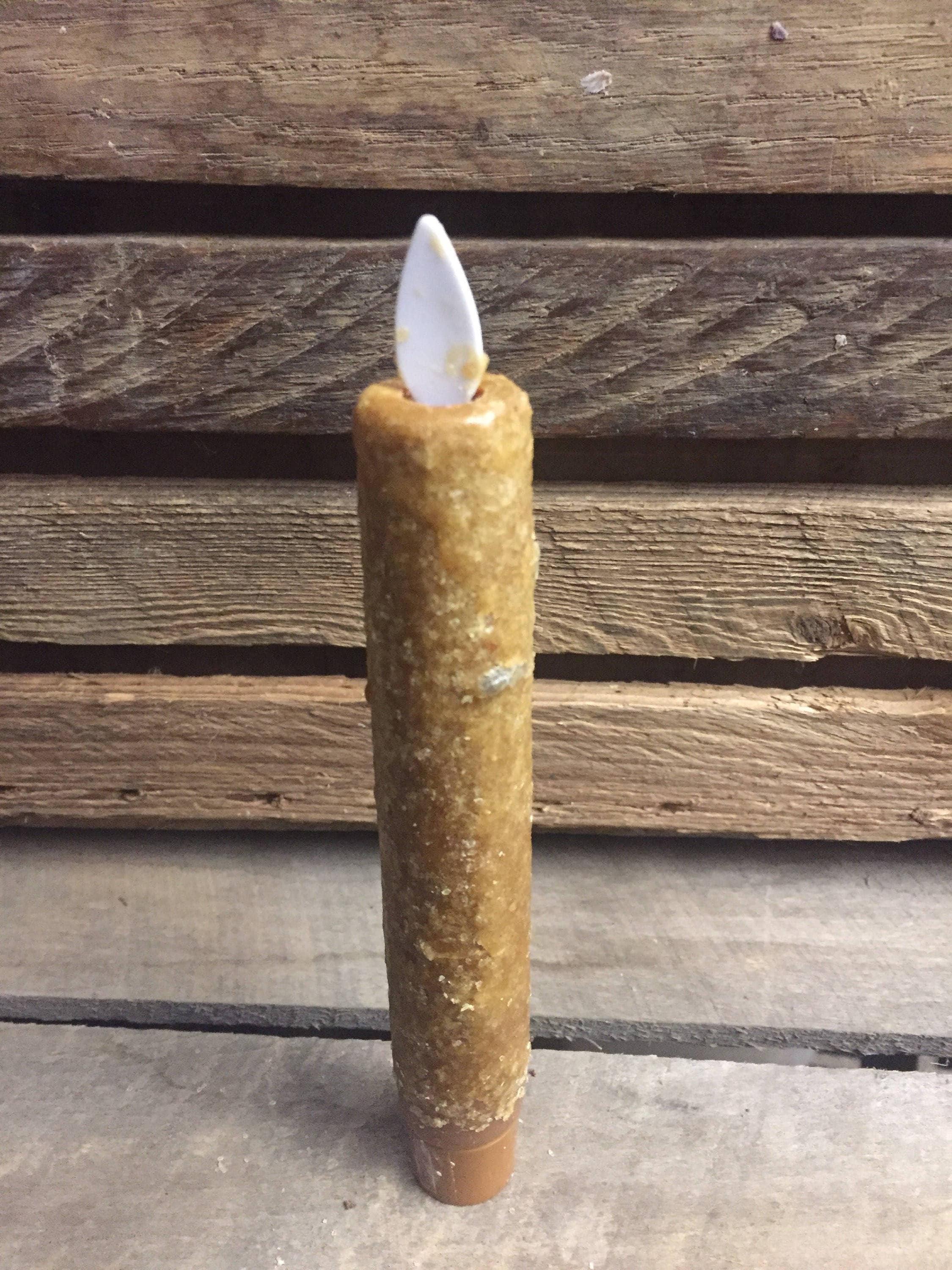 Raggedy Junction 8 Primitive moving flame flameless TIMER Taper candle