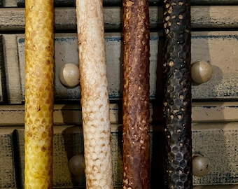 Raggedy Junction 9" Primitive Honeycomb glow TIMER Taper candle takes 2 aaa BATTERIES