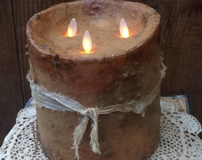 6"x6" triple flame moving flame candle