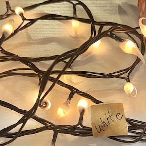 Raggedy junction hand dipped primitive silicone teeny rice lights electric “creamy white"