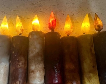 6” battery operated TIMER GLOW taper, Raggedy Junction