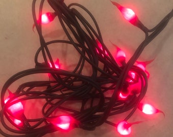 Raggedy junction silicone rice lights BATTERY OPERATED TIMER “fire red”