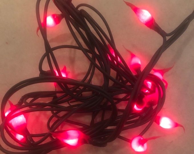 Raggedy junction silicone rice lights BATTERY OPERATED TIMER “fire red”