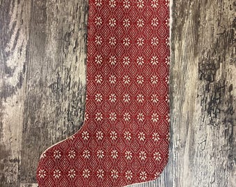 15x9” coverlet primitive stocking