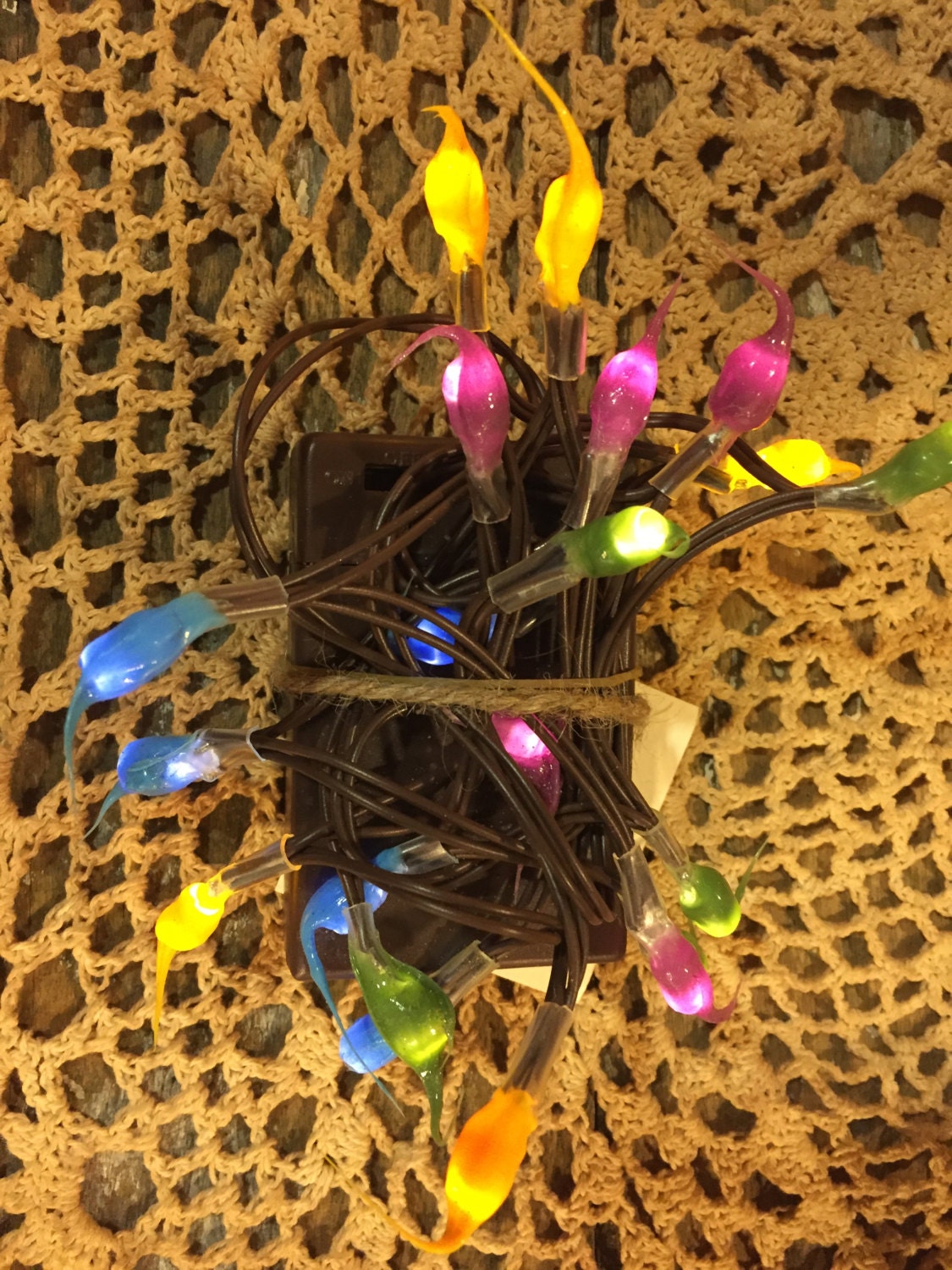 35 count hand dipped primitive silicone rice lights BATTERY OPERATED