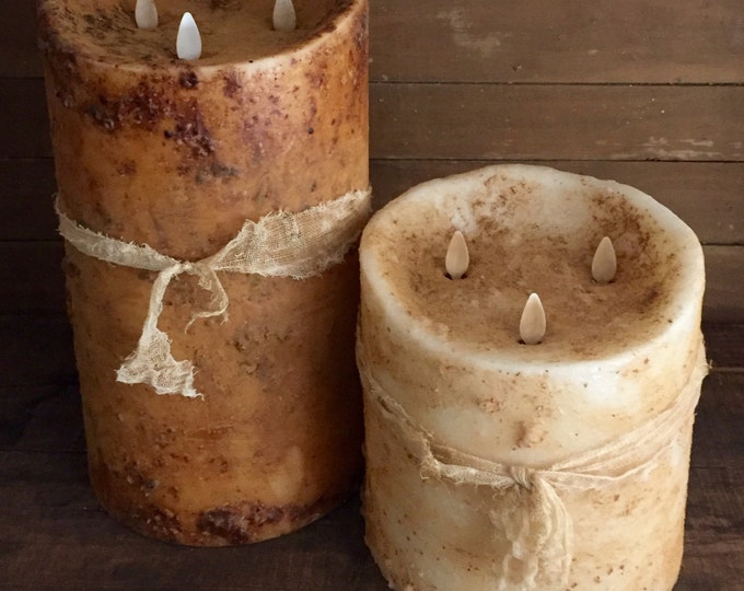 6"x10" triple flame moving flame candle