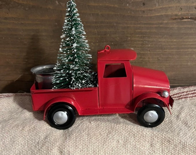 Red truck  candlestick holder raggedy junction