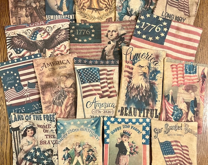 Primitive patriotic Americana pillow shelf tuck