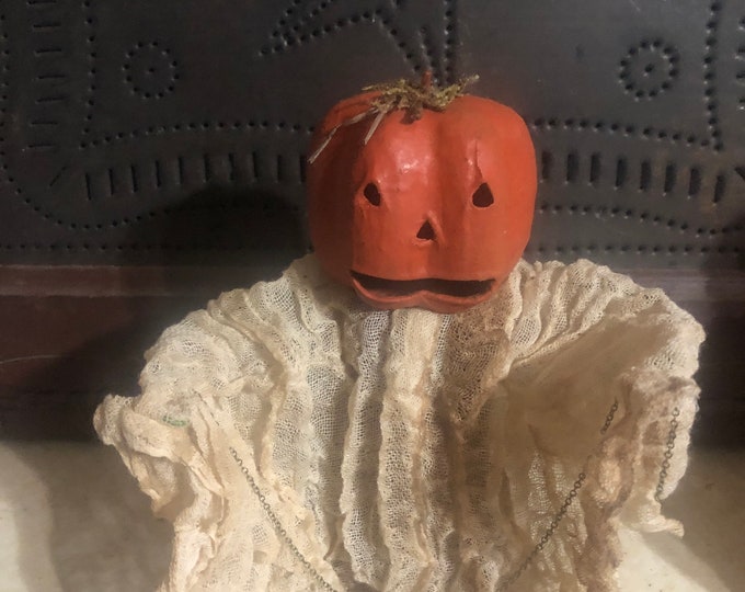 primitive grubby halloween pumpkin doll