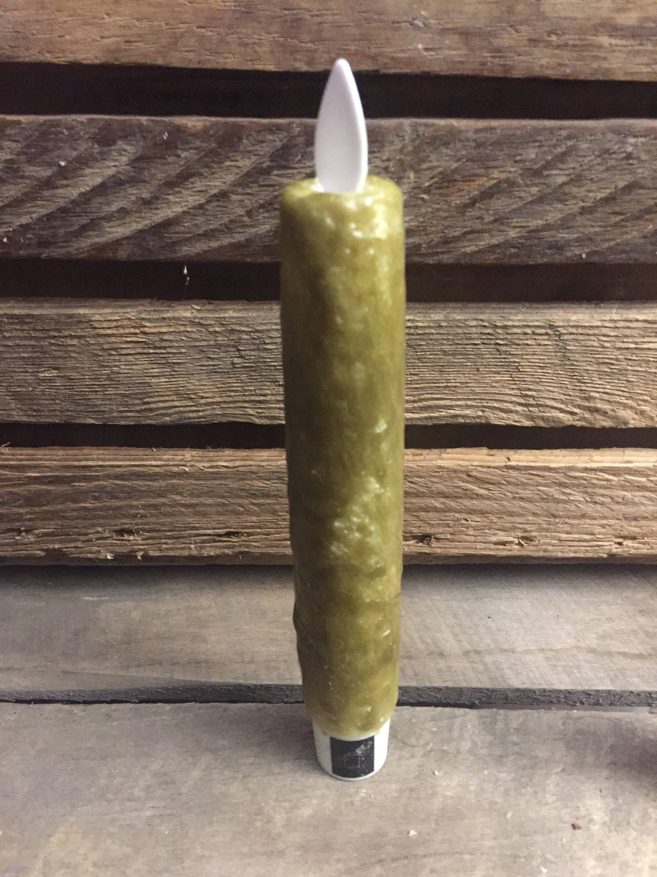 8 Primitive moving flame flameless TIMER Taper candle takes 2 AA BATTERIES