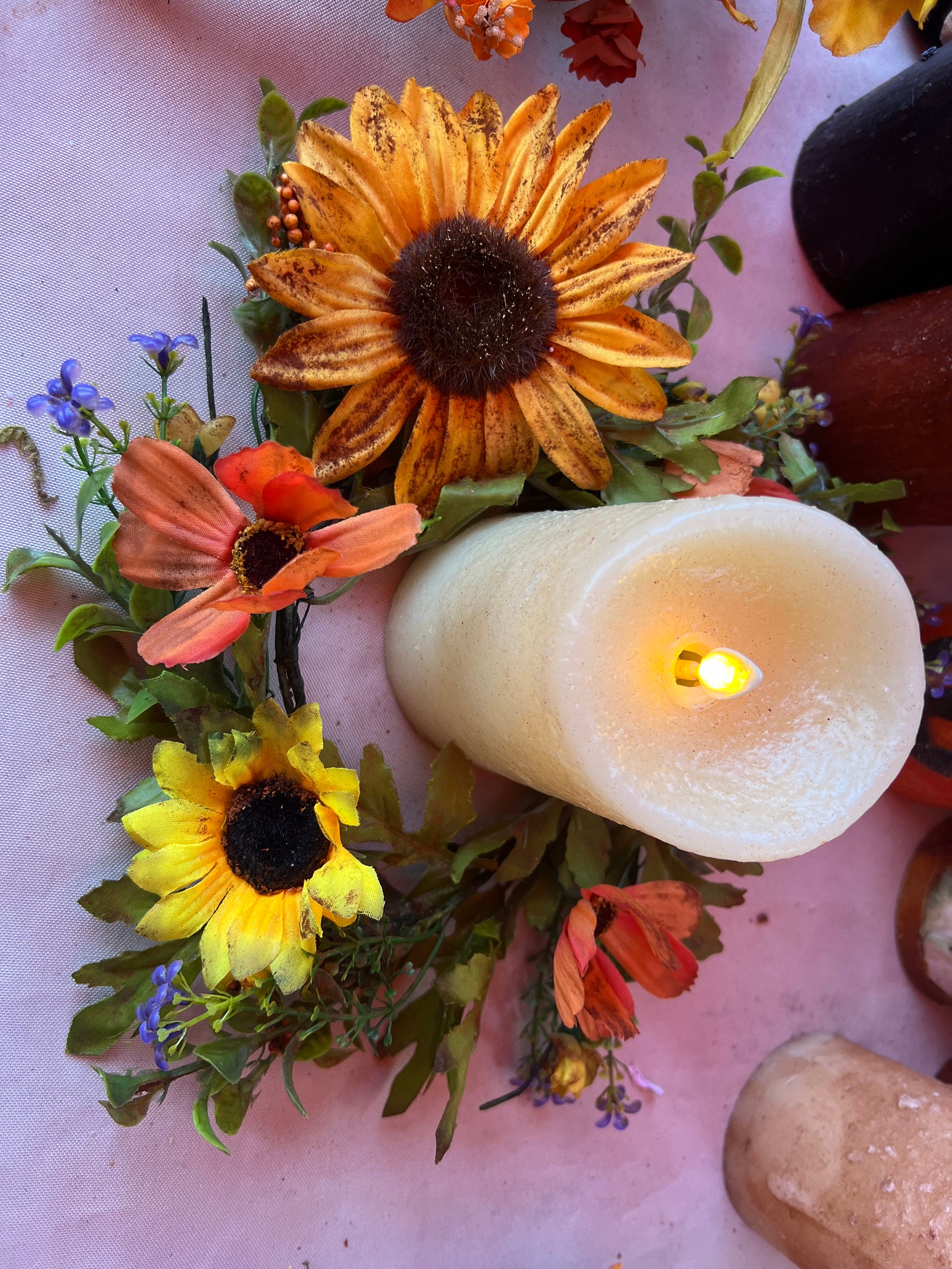 Sunflower candle deals rings