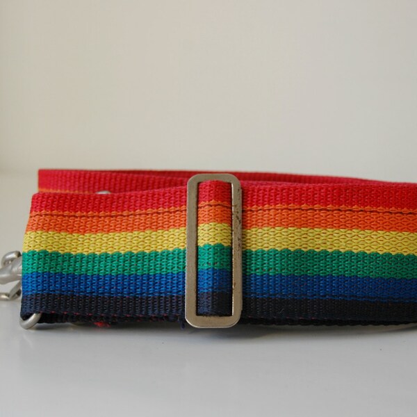 Rainbow vintage nylon camera strap (X115)