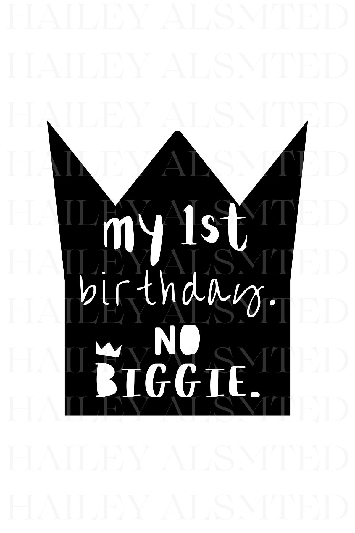 My First Birthday No Biggie Sign the Big One Birthday Sign the
