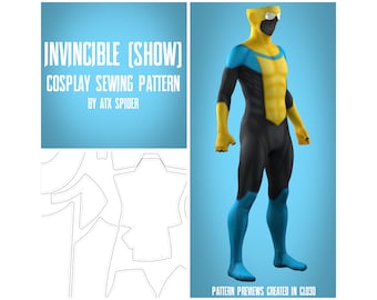 Invincible (Show) Sewing Pattern Male Superhero Cosplay Bodysuit