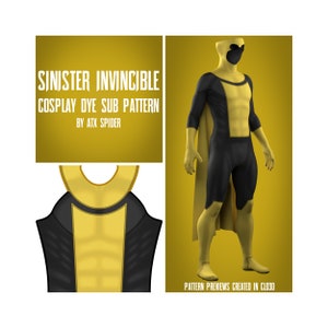 Sinister Invincible Dye Sub Pattern Male Supervillain Cosplay Bodysuit