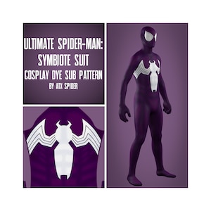 Ultimate Spider-Man Dye Sub Pattern Symbiote Black Suit Cosplay Bodysuit