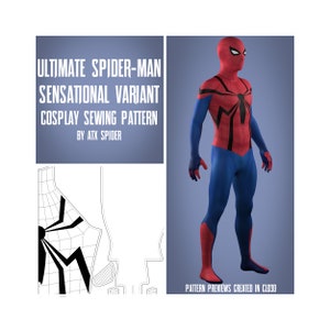 Ultimate Spider-Man 2024 Sensational Variant Sewing Pattern Male Superhero Cosplay Bodysuit