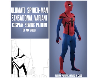 Ultimate Spider-Man 2024 Sensational Variant Sewing Pattern Male Superhero Cosplay Bodysuit