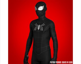 Spectacular Spider-man Dye Sub Pattern Black Suit I Cosplay