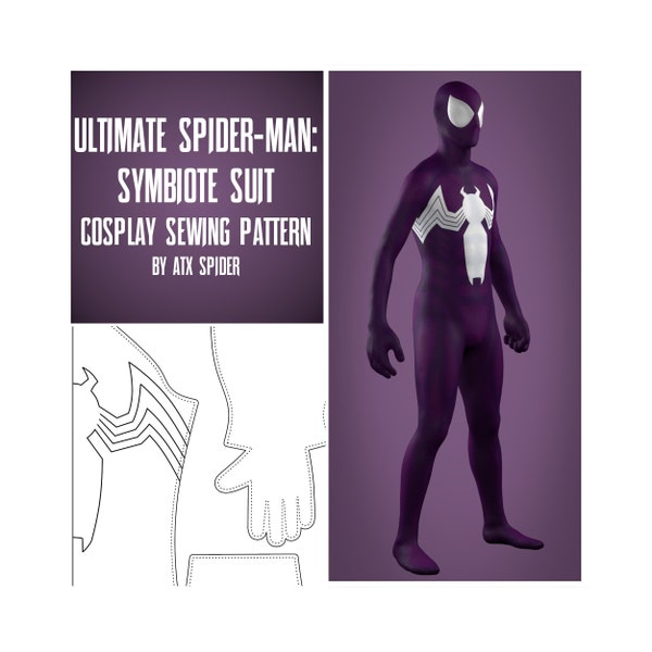 Ultimate Spider-Man Sewing Pattern Symbiote Black Suit Cosplay Bodysuit