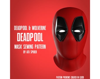 スーパーヒーローのコスプレ用デッドプールマスクの縫製パターン