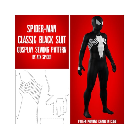 スパイダーマン クラシック ブラック スーツ 縫製パターン シンビ