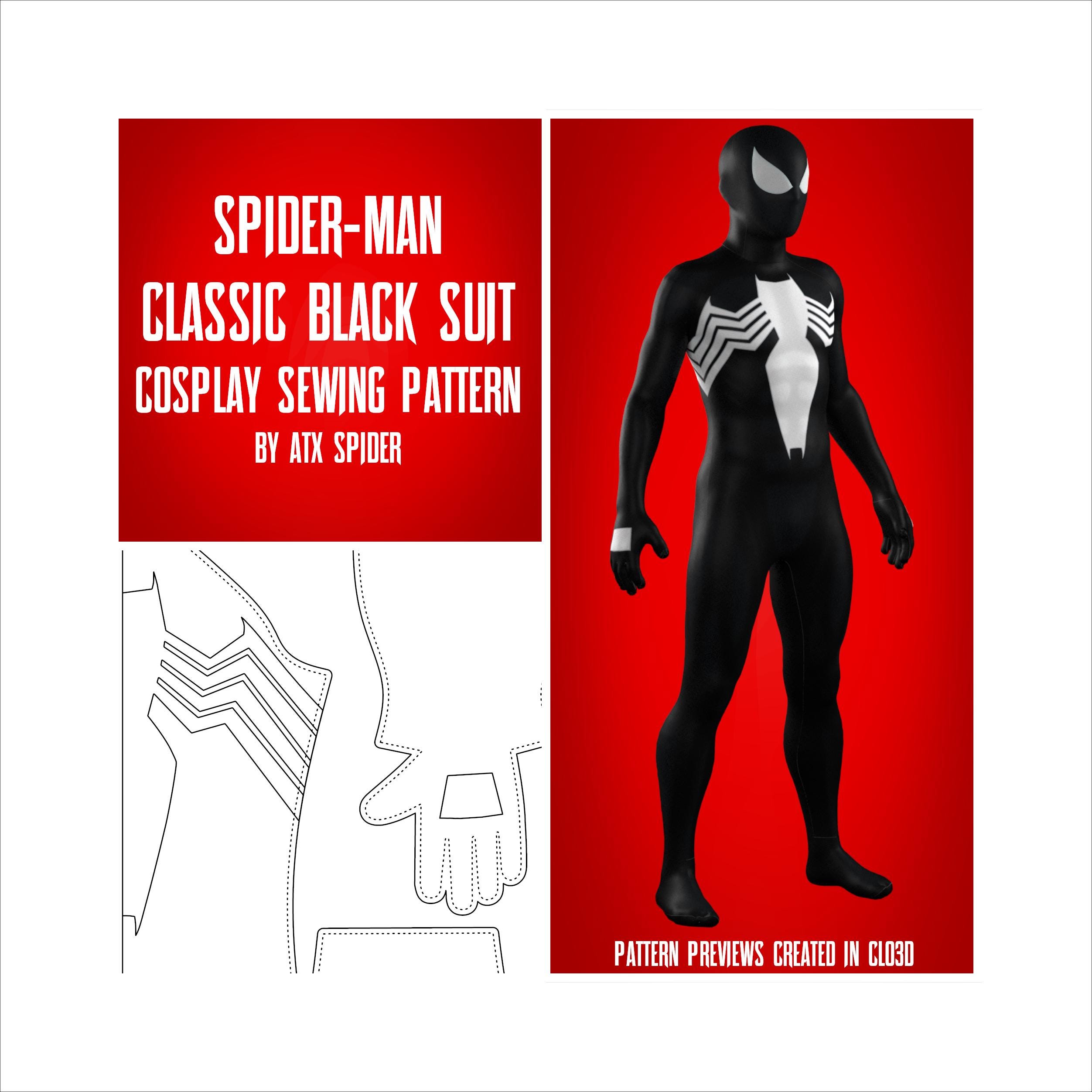 Spider-man Classic Black Suit Sewing Pattern Symbiote
