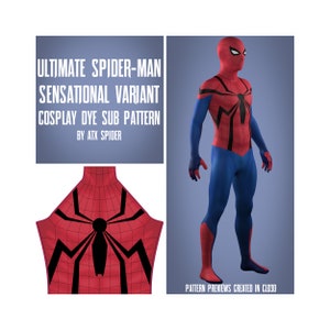 Tuta da cosplay da supereroe maschile Ultimate Spider-Man 2024 Sensational Variant Dye Sub Pattern
