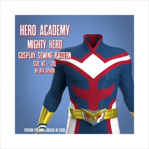 Hero Academy Mighty Superhero Cosplay naaipatroon Bodysuit heren/mannelijk