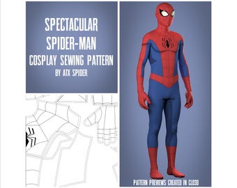 Spectacular Spider-Man Sewing Pattern Cosplay Bodysuit Male/Masculine