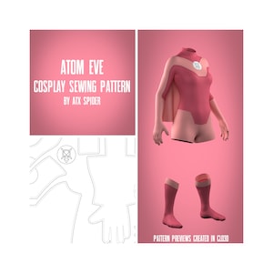 Atom Eve Sewing Pattern Invincible Female Superhero Cosplay Bodysuit and Cape