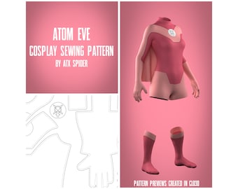 Atom Eve Sewing Pattern Invincible Female Superhero Cosplay Bodysuit and Cape