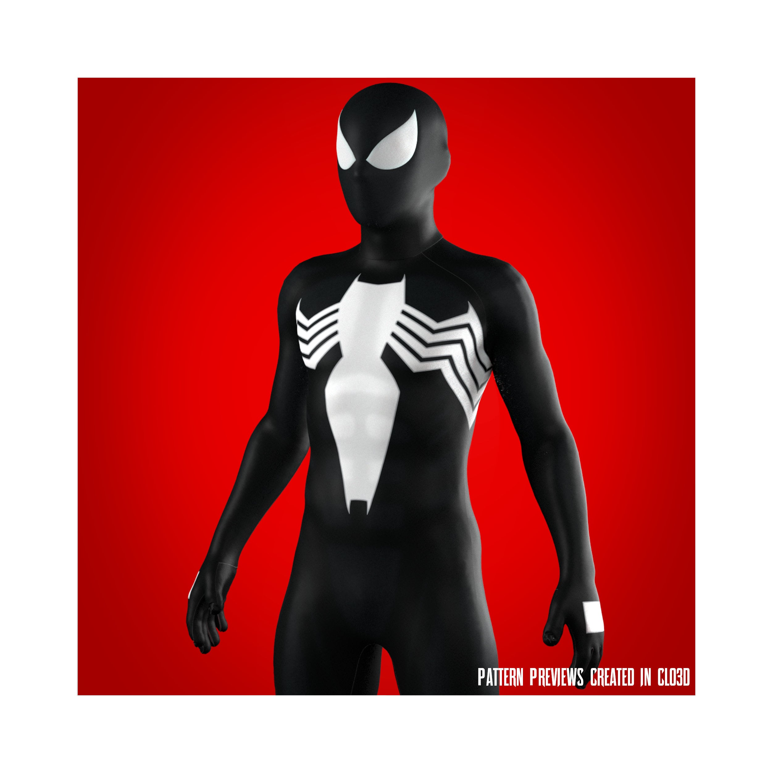 Spider-man Classic Black Suit Dye Sub Pattern Symbiote Cosplay