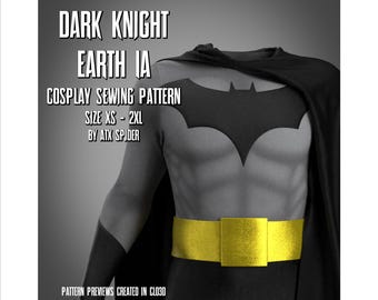 Dark Knight Earth 1A Cosplay Sewing Pattern Mens Masculine Bodysuit