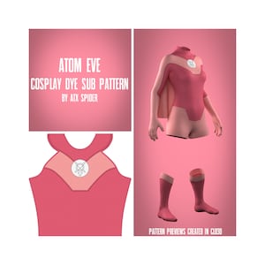 Atom Eve Dye Sub Pattern Invincible Female Superhero Cosplay Bodysuit and Cape