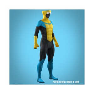 Invincible Pattern Suit Invincible (show) Dye Sub Pattern Male Superhero Cosplay Bodysuit - Etsy