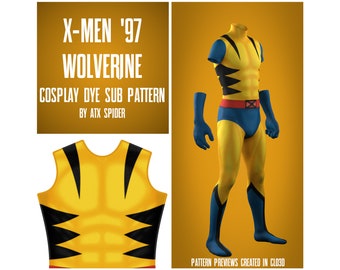 X-Men '97 Wolverine Dye Sub Pattern Mens/Masculine Cosplay Bodysuit