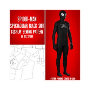 Spectacular Spider-Man Sewing Pattern Black Suit I Cosplay Bodysuit Male/Masculine